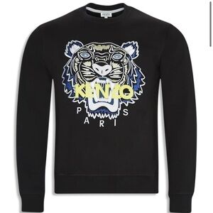 Kenzo Black classic Crewneck Tiger sweatshirt large